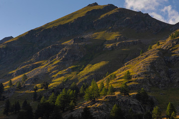 National Nature Park France Mercantour. Mountains landscape at sunrise © nikolas