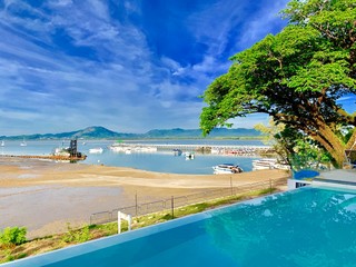 swimming pool in tropical resort phuket 