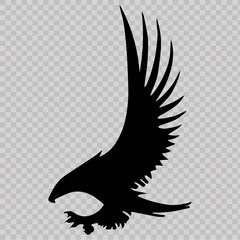 Eagle icon on transparent background. Vector