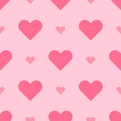 Pink hearts seamless vector pattern