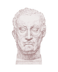 Vector portrait of Gattamelata by Donatello. line drawing technique.