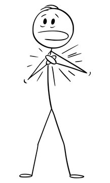 Stickman about to retort, but holds back. - Drawception
