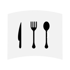 Spoon, fork and knife vecror icon