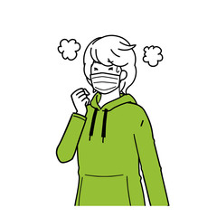 llustration of an unwell man.