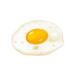 Fried egg on a white background, vector icon, protein food, for menu and design. Vector