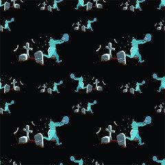 Deadly pattern for Halloween vector illustration. Comic cartoon fun and cute drawing.