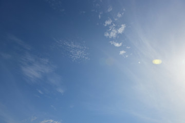 Blue sky white cloud white background. Beautiful sky and clouds in the afternoon.