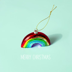 rainbow and text merry christmas