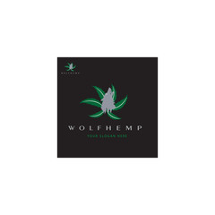 modern logo of hemp with wolf head design