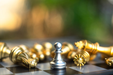Chess board game, business competitive concept