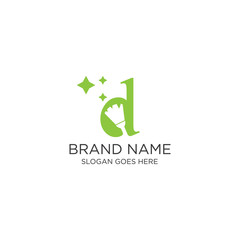 Creative and modern D letter cleaning logo design template vector eps 