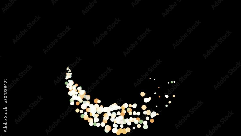 Poster beautiful abstract comet following the curved path isolated on black background, seamless loop. anim