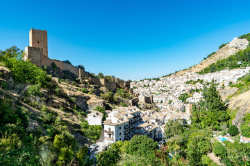 Fototapeta na wymiar a view of the castle ruins and the small town of Cazorla, Spain