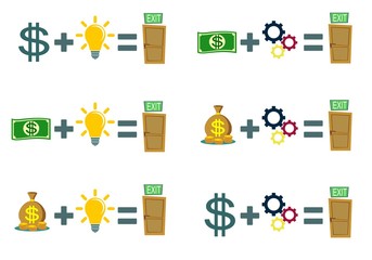 money making formula. Vector flat design illustration.