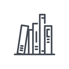 Bookshelf line icon. Books vector outline sign.