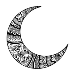 Ornament moon. Mandala moon