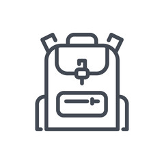 Backpack line icon. School knapsack vector outline sign.
