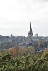 Views of Norwich, Norfolk, UK, from Mousehold Heath.