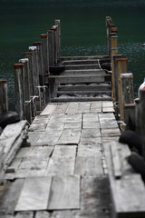 Fototapeta premium An abandoned wooden pier in Nikko-Japan. 