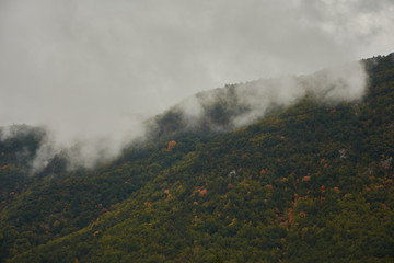 Traveling in autumn through the Aragonese Pyrenees. Huesca Spain