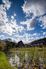 世界文化遺産の白川郷の秋の風景