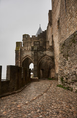 Obraz premium Porte de l'Aude of the Citadel of Carcassonne. France