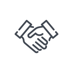 Handshake line icon. Agreement and Partnership vector outline sign.