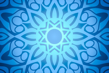 Abstract snowflake on a blue background.