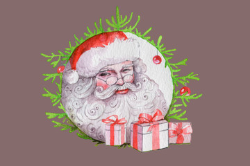 santa claus with christmas gifts