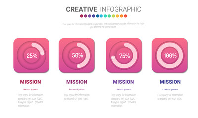 Naklejka na ściany i meble Abstract infographics number options template with steps, with 4 label. Can be used for workflow layout, diagram, business step options, banner, web design. Vector eps 10.