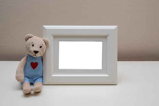  picture frame with decorations. Mock up for your photo or text Place your work, print art,shabby style