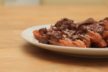 churros with chocolate dessert 