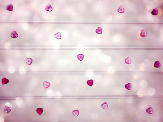 two crystals gem hearts valentine's day background