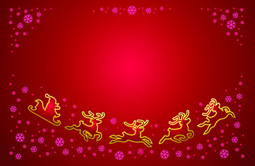 Santa Sleigh Silhouette Christmas Background