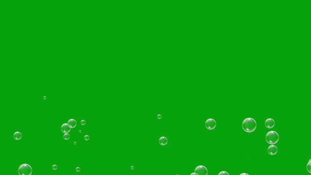 Soap bubbles with green screen background