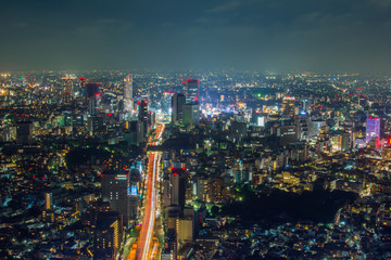 Vista nocturna de Tokio