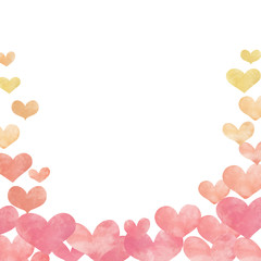 水彩ハートフレーム