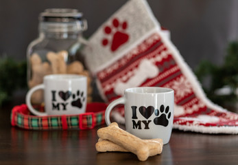 I love my dog coffee cup at Christmas time