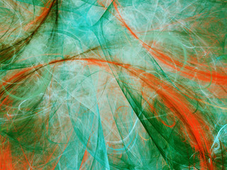 green abstract fractal background 3d rendering illustration