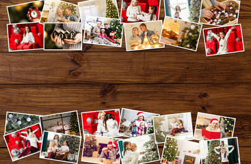 collage of Christmas pictures. Seasons. Selective focus Holidays
