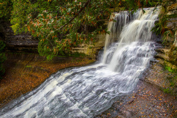 Michigan Clean Water Background. Pristine clear water of Laughing Whitefish Falls in the Upper Peninsula of Michigan.