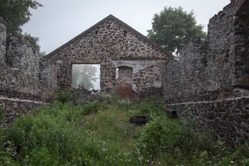 Abandoned Historic Industrial Building.  Abandoned building in an old mining town in the Keweenaw National Historic Park in Michigan.
