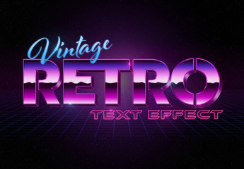 3D 80S Text Effect