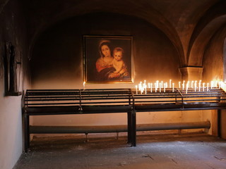 mystic Chapel with candles devotion monastery andechs in germany