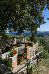 Garden in Tuscan countryside