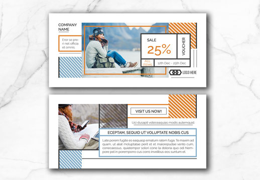 Voucher Layout with Multicolored Accents