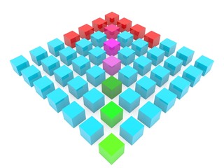 Arrow direction principle of colored blocks