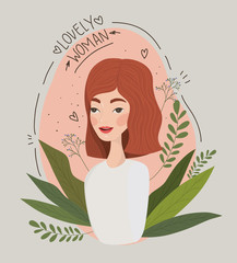 female girl power poster with leaves avatar character