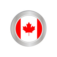 The simple flag of Canada is isolated in official colors (red and white), map pin, as the original