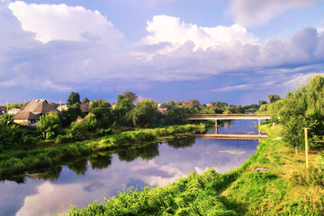 Fototapeta na wymiar Picturesque river landscape of Chigirinsky district